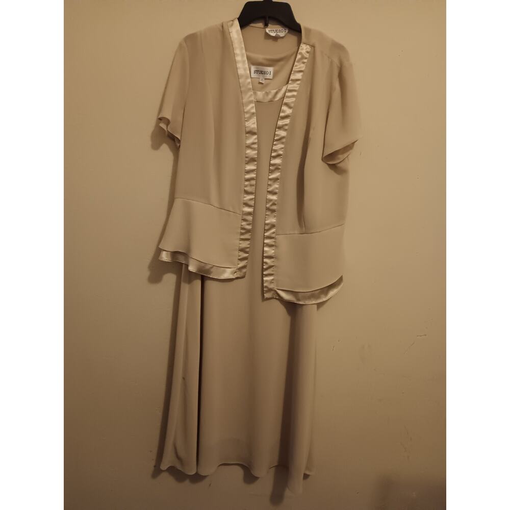 Studio I, Women’s Size 14 Maxi Dress With Cover, Lined, Party Wedding Wear, EUC